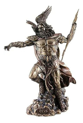 Dios Griego Zeus Sosteniendo Una Estatua De Rayo Con Un Águi