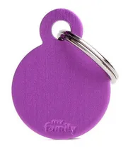 Comprar Chapas Identificatoria Para Mascotas My Family Small Round Violeta Grabado Instantáneo