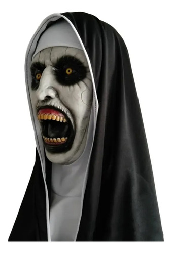 Máscara Dia Das Bruxas A Freira Látex Halloween Carnaval Cor Branco