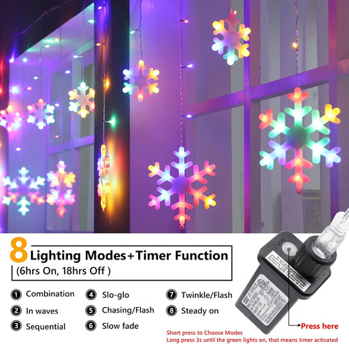 Luces Led De Copo De Nieve De Navidad Exteriores - 17.22 Pie