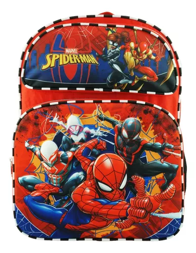 Mochila Preescolar Spider Man 3d Y Estuchera Belug Color Negro
