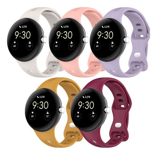 Correa Silicona Para Google Pixel Watch Flexible Ajuste Rosa