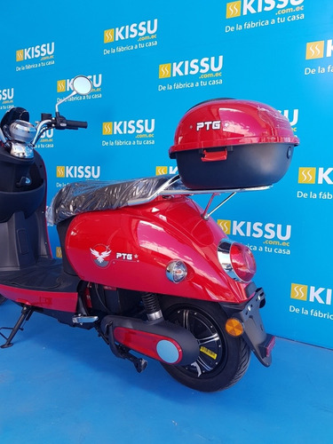 Moto Eléctrica Tipo Vespa Roja Brillante Alarma Usb