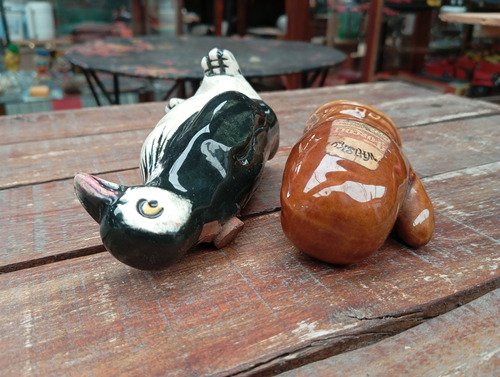 2 Botellas Miniatura De Ceramica De Coleccion Whisky Ref.459 (Usado)