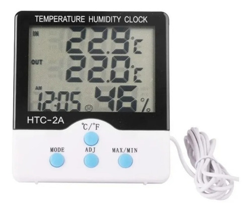 Termohigrómetro Digital Htc-2 Higrometro Termometro Reloj