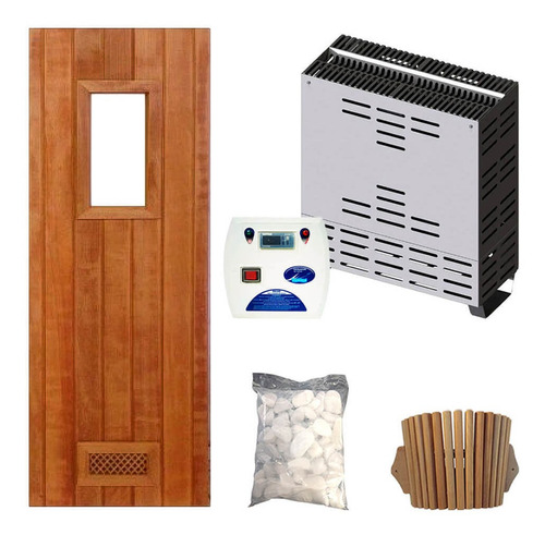 Kit Sauna Seca 12kw Sodramar + Quadro Digital - Até 35m³ 220V