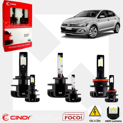 Led Cinoy H7 + H1 + H11 + Canceller Vw Polo Virtus 17 A 19