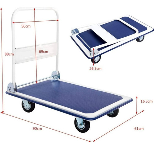 Carretilla Con Plataforma Plegable 300kg