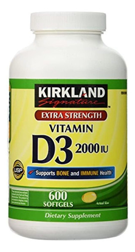 Kirkland Vitamina D-3 2000 Iu 600 Gel Suave Extra Fuerte