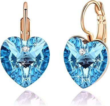 Pendientes De Cristal Austriaco Con Forma De Corazón Para