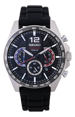 Cronógrafo Seiko Ssb347p1 Para Hombre, Correa De Silicona Ne