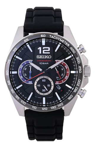 Cronógrafo Seiko Ssb347p1 Para Hombre, Correa De Silicona Ne