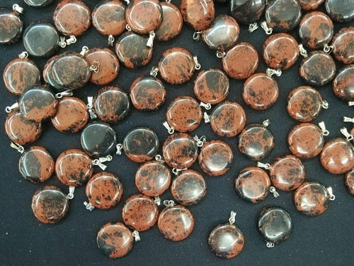 Nuevo Colgante Obsidiana Marrón, Japón (original) + Cadena