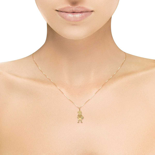 Pingente Menino Em Ouro 18k (750) Com Diamantes