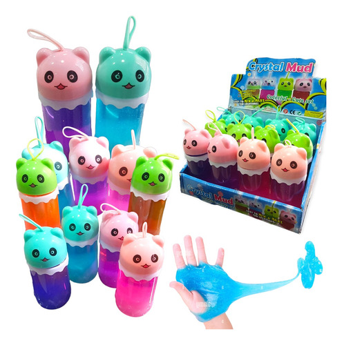 Slime Kit X12 Figuras Gel Moldeable Eco Oso Llavero Sorpresa