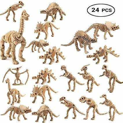 Wedfeir 24pcs Dinosaurio Esqueletos Fósiles, 3,7 Pulgadas Su