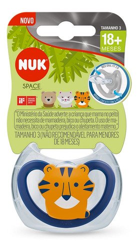 Imagem 4 de 4 de Chupeta Space Tigre Azul Menino +18m S3 - Nuk