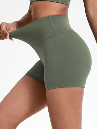 Shorts Deportivos Mujer Licra Corte Alto Ajuste Perfecto Gym