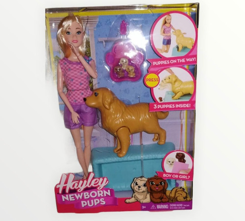Muñeca Barbie Cachorros Recién Nacidos Marca Hayley