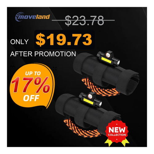 Moveland 2 X Roll Bar Mandle Con Agarre De Paracord Y Luz De