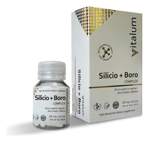 Silicio + Boro Complex Vitalum X30 Caps Mayor Absorcion Sabor Sin Sabor