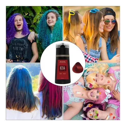 Champú Hair Dye, Champú Hair Instant Dye/1 Unidad, Rojo