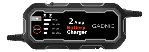 Cargador Batería Gadnic 6/12v Corte Automático 2a Gris