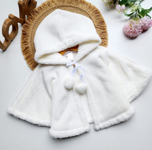 Tapadito Poncho De Bebé Blanco 2