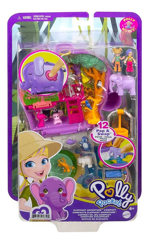 Muñecas Polly Pocket + Set Mini Mundo De Aventuras Elefantes