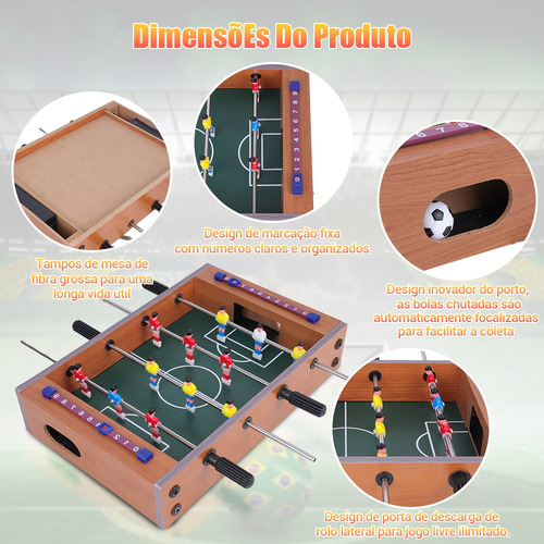 Mini Futebol De Mesa Totó Pebolim Craque Com Bolas Incluí