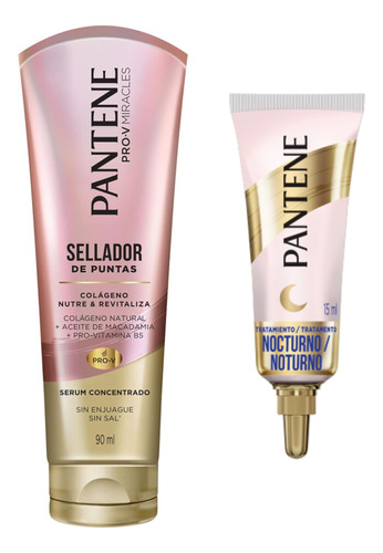 Kit Sellador Puntas Pantene 90ml + Tratamiento Nocturno 15ml