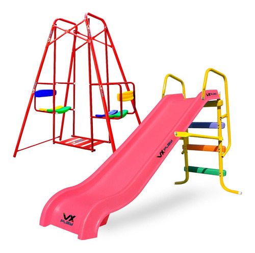 - Combo Hamaca Gemela 1.40 + Tobogan Pvc 3 Escalones Vxplay