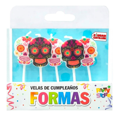 Velas Formas Set Calaca Mexicano Calavera X 5 Ciudad Cotilló