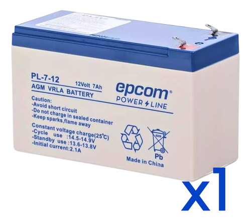 Epcom Powerline Pl-7-12 Alarmas, Control Acceso 12 Vcc 7 Ah