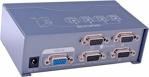Dtech Ed 4 Port Vga Splitter Box Duplicador De Distrib...