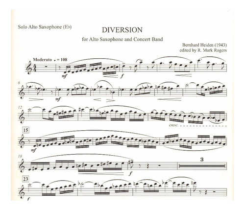 Bernhard Heiden: Diversion For Alto Saxophone & Piano.