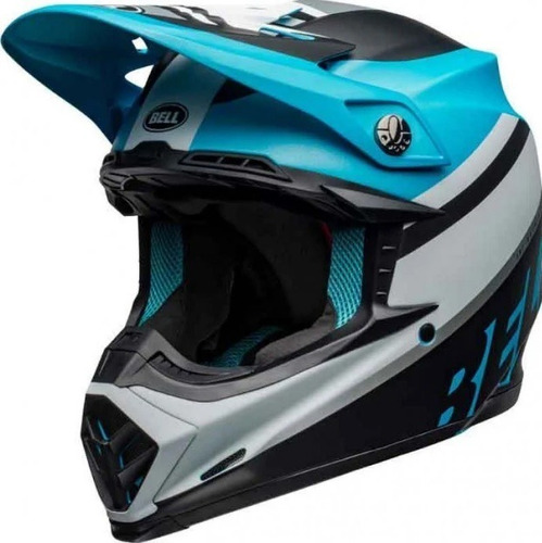 Casco Moto Mx Bell Moto-9 Mips Blanco/negro/azul