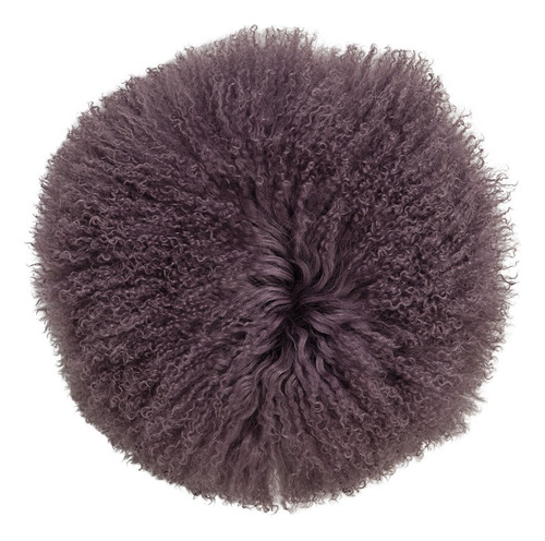 Dogan Cushion, Purple, Lambskin Mongolian
