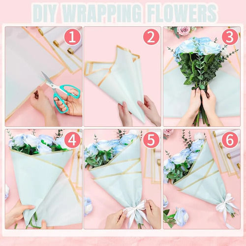Papel Coreano Para Envolver Ramas De Bouquet Flores 40