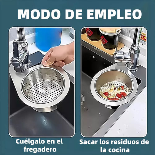 Colador Grande De Acero Inoxidable Para Fregadero De Cocina