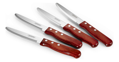 Juego De Cuchillos Para Carne Acero Inoxidable Mango Madera
