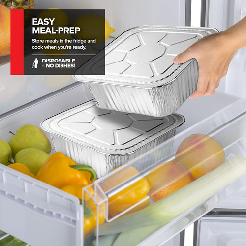 Moldes De Aluminio Desechables Con Tapas, 3 Tamaños
