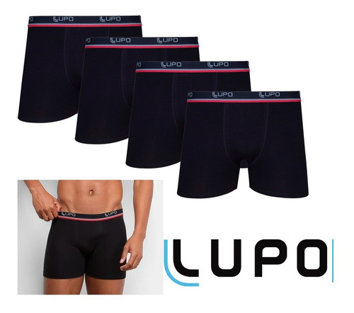 Imagem 8 de 8 de Kit 4 Cuecas Boxer Lupo Em Algodão Masculina Cotton Original