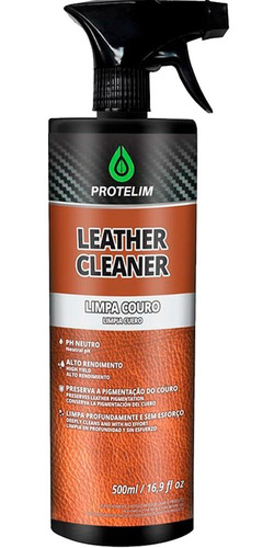 Limpa Couro Protelim Leather Cleaner 500ml Natural Sintetico