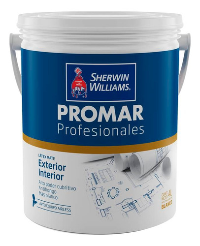 Latex Promar Int/ext Sherwin Williams X10l - Colornet Acabado Mate Color Blanco