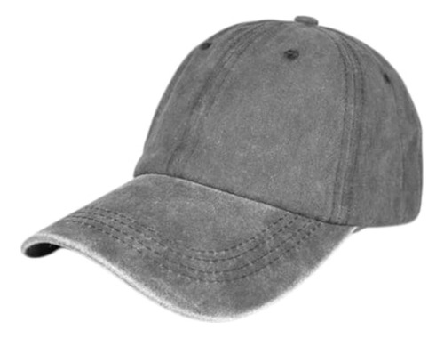 Gorra Lisa Vintage Gabardina 100% Algodón Premium Importada Gris Claro Regulable Vintage
