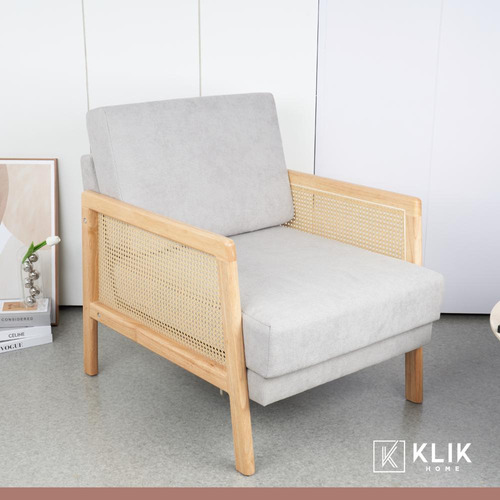 Sillon Madera Rattan Harmony - Gris