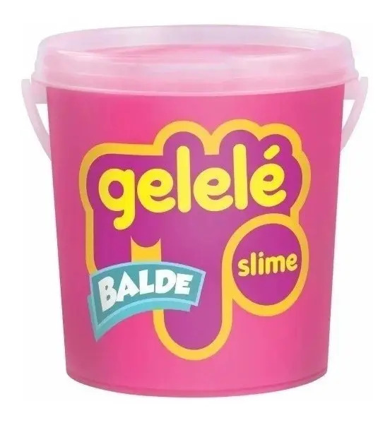 Slime Gelelé Tradicional Doce Brinquedos Balde Rosa 457g