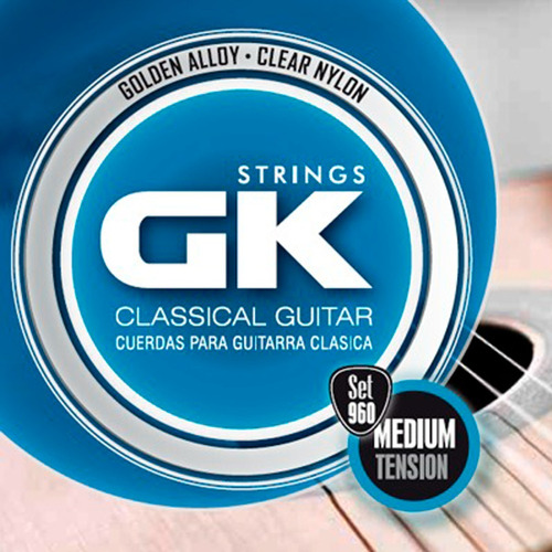 Encordado Guitarra Criolla Clasica Gk 960 Medium Doradas