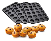 Comprar Molde Charola Cupcakes Reposteria 24 Mini Muffins 3 Piezas